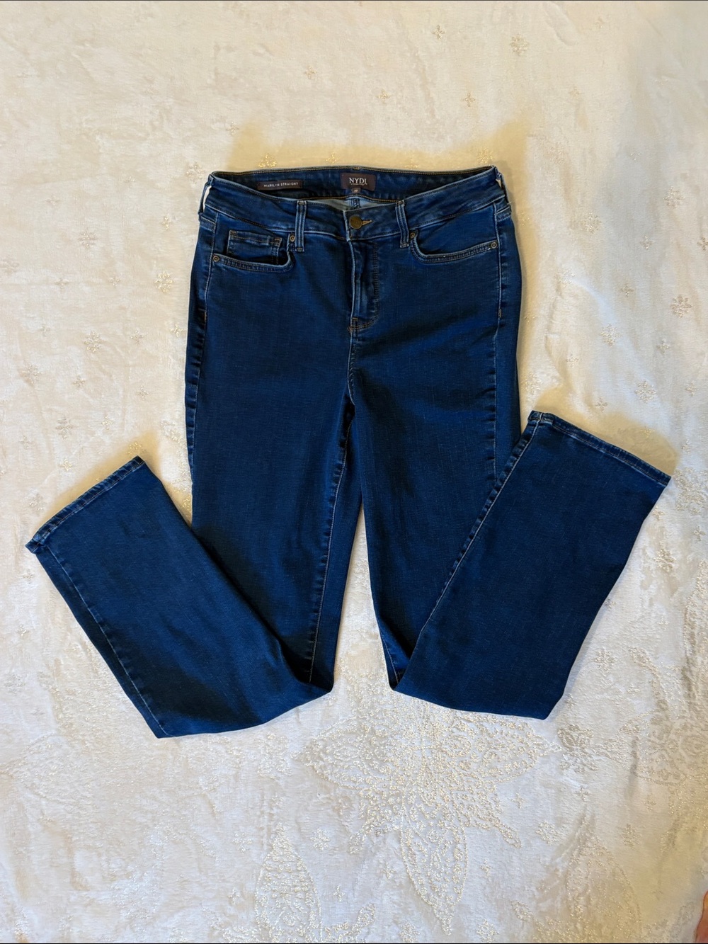 NYDJ Women's Dark Blue Slim Straight Jeans